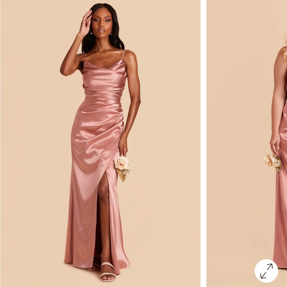 Elegant Pink Satin Evening Gown